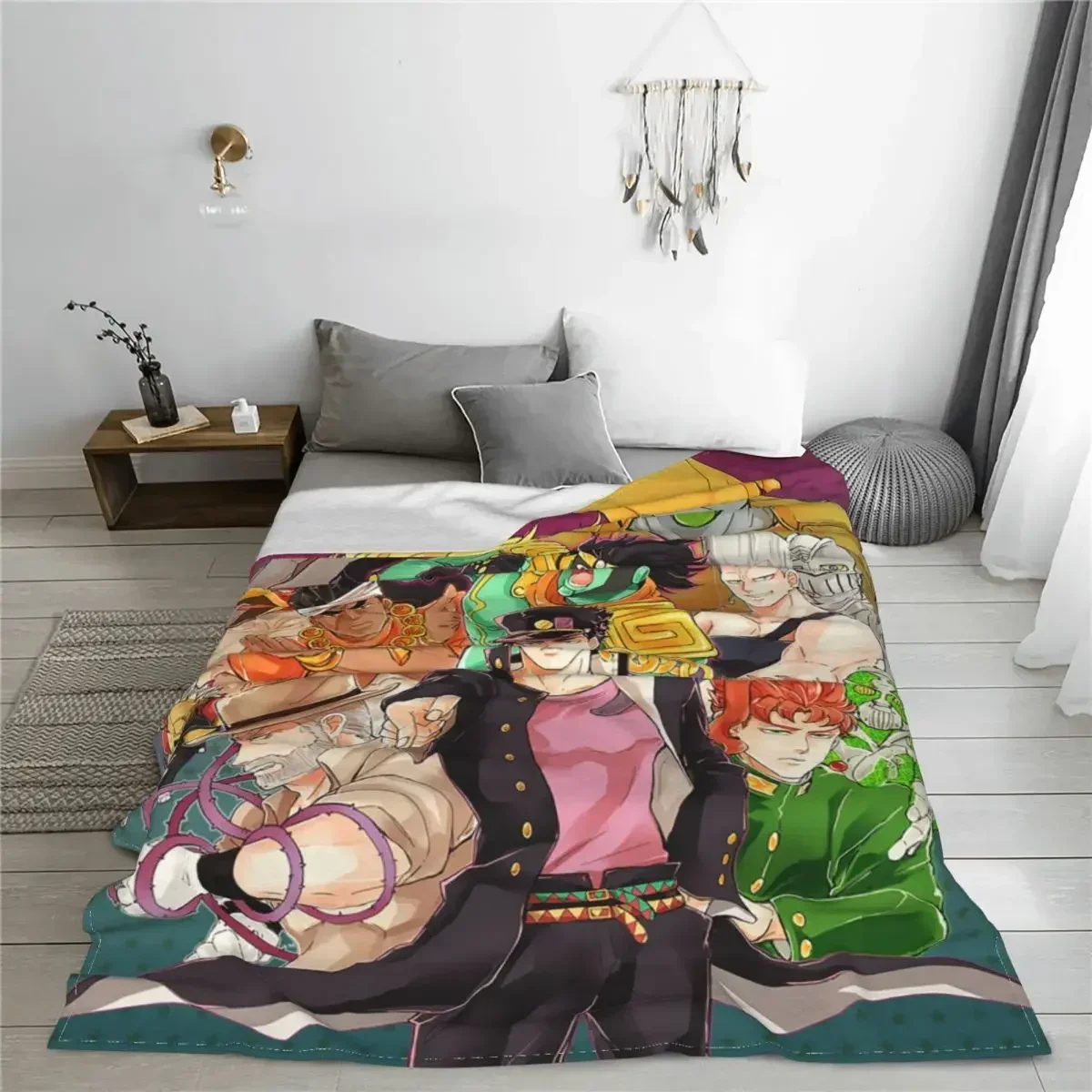 Manta de franela de Joseph Joestar Dio Brando Kakyoin Noriaki, cubierta de Jojo's Bizarre Adventure, manta para cama, sofá,