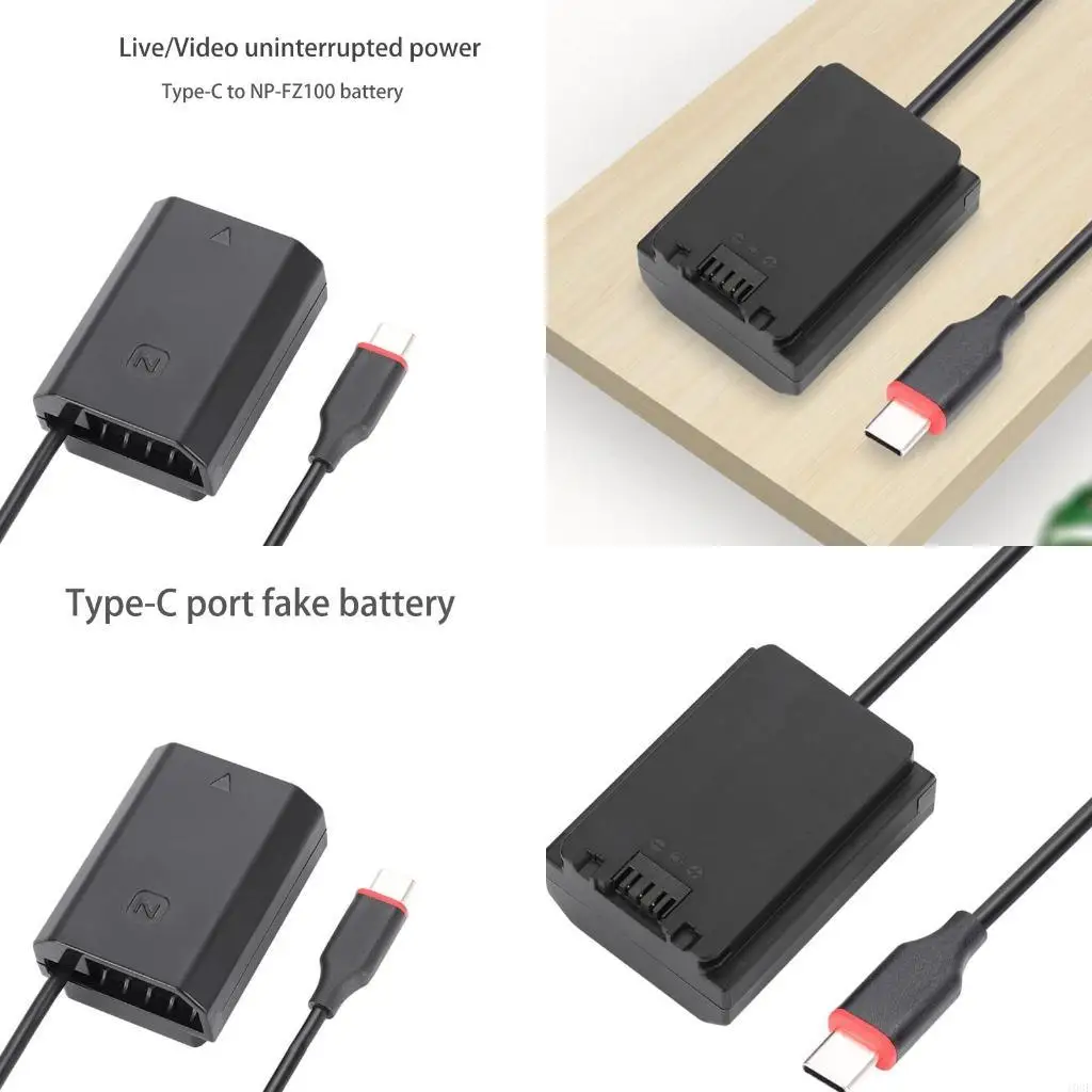 

103F Type-C to FZ100 Dummy Battery Camera Power Cable Fit for A1 A7C A7III A7RIII