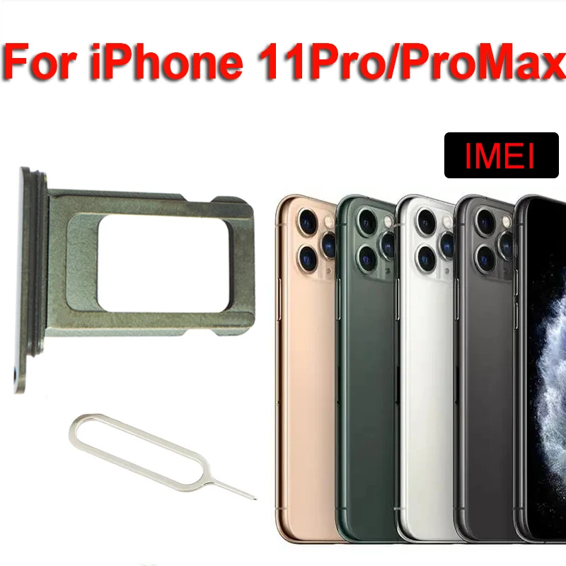 Single Sim Card Tray for For iPhone 11Pro & 11Pro Max with free Open Eject Pin Key Can etch Personal IMEI