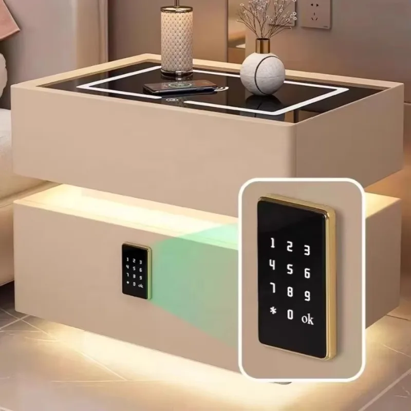 

Bedroom furniture Wooden smart bedside coffee table Modern bedside table with USB wireless charging