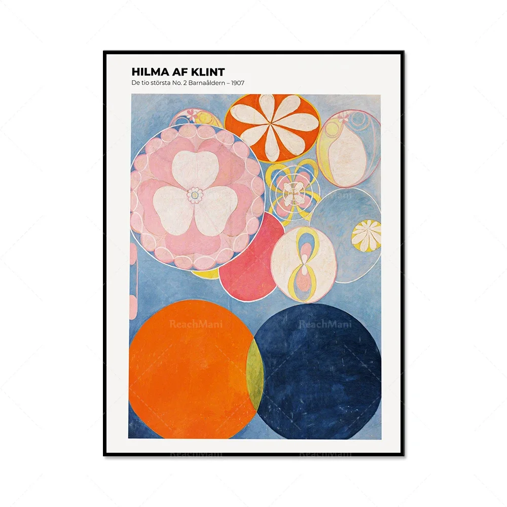 Hilma af Klint Art Print-Exhibition posters, geometric abstract graphic prints, mid-century abstract art retro museum posters