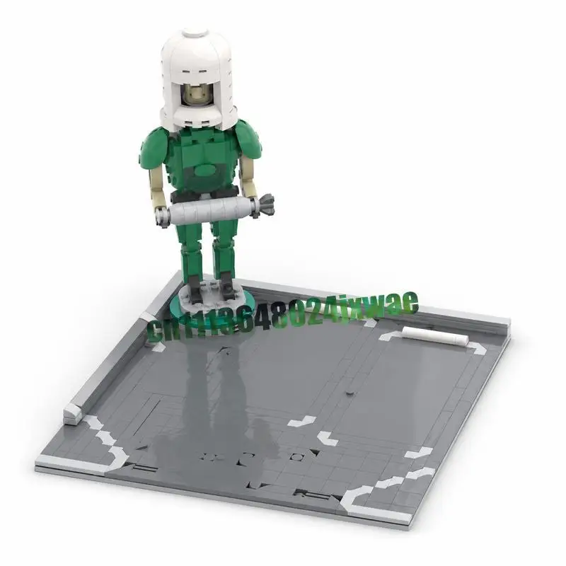 612PCS Vintage Route 66 Roadside Giant Astronaut Statue scene Display Building Blocks MOC Model DIY Assembly Gift For Collector