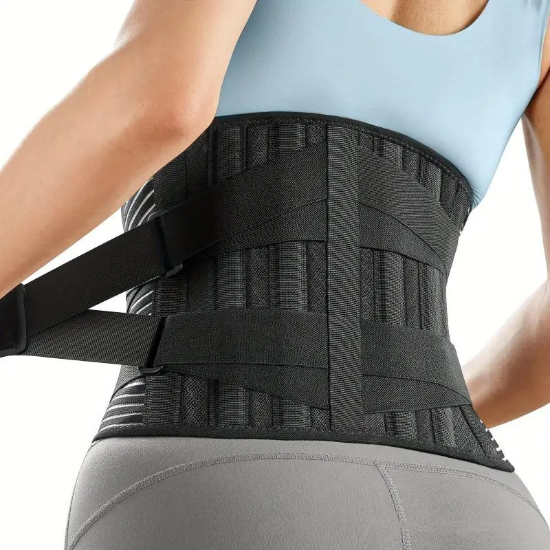 Double Pull Back Lumbar Support Brace With 6 Stays Lumbar Pad Lower Back Pain Relief Waist Trainer For Men Women