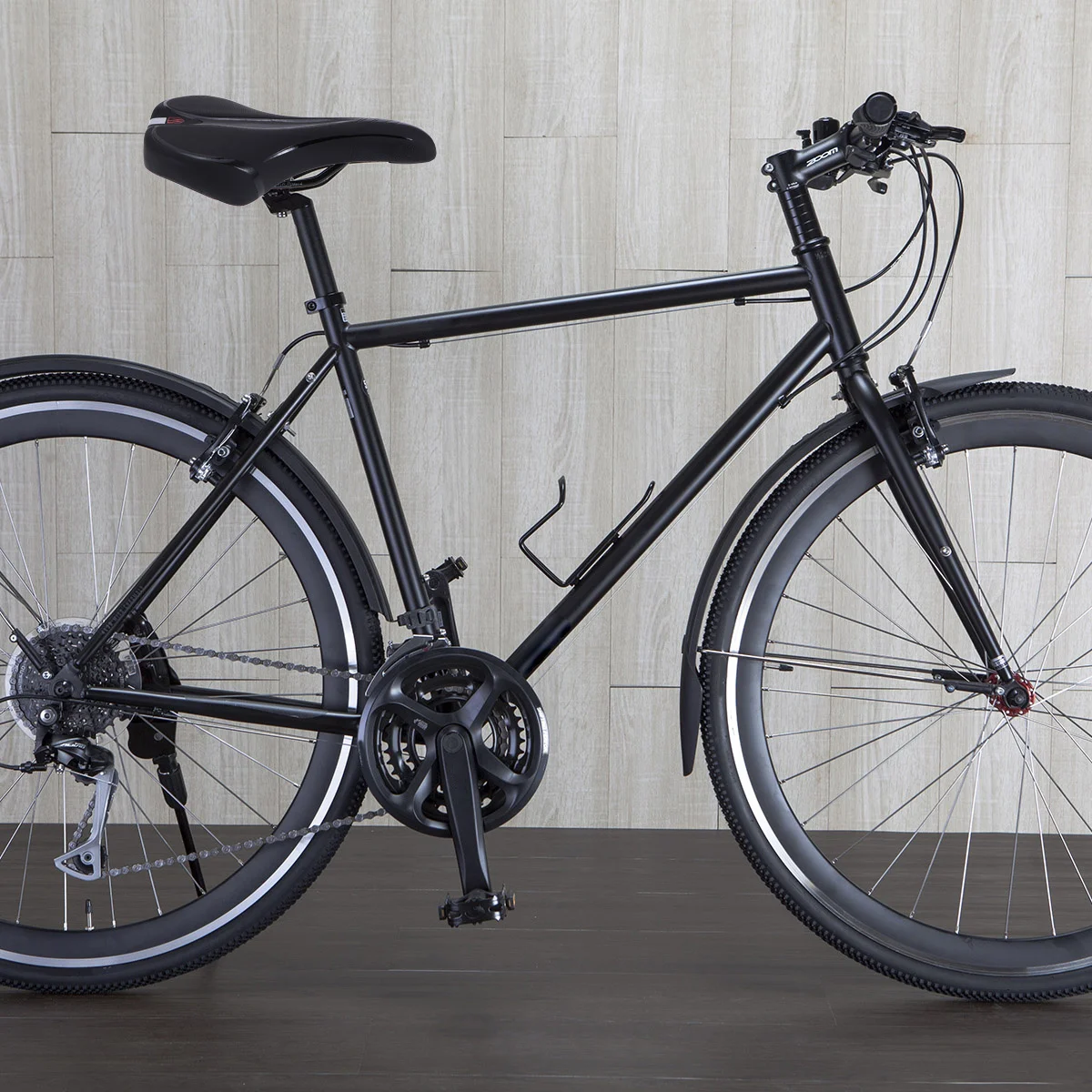 Universal Reflective Bike Seat Thick PU Padding Comfortable Absorbing Saddle Easy Install Fits Mountain Road Racing Bikes Black