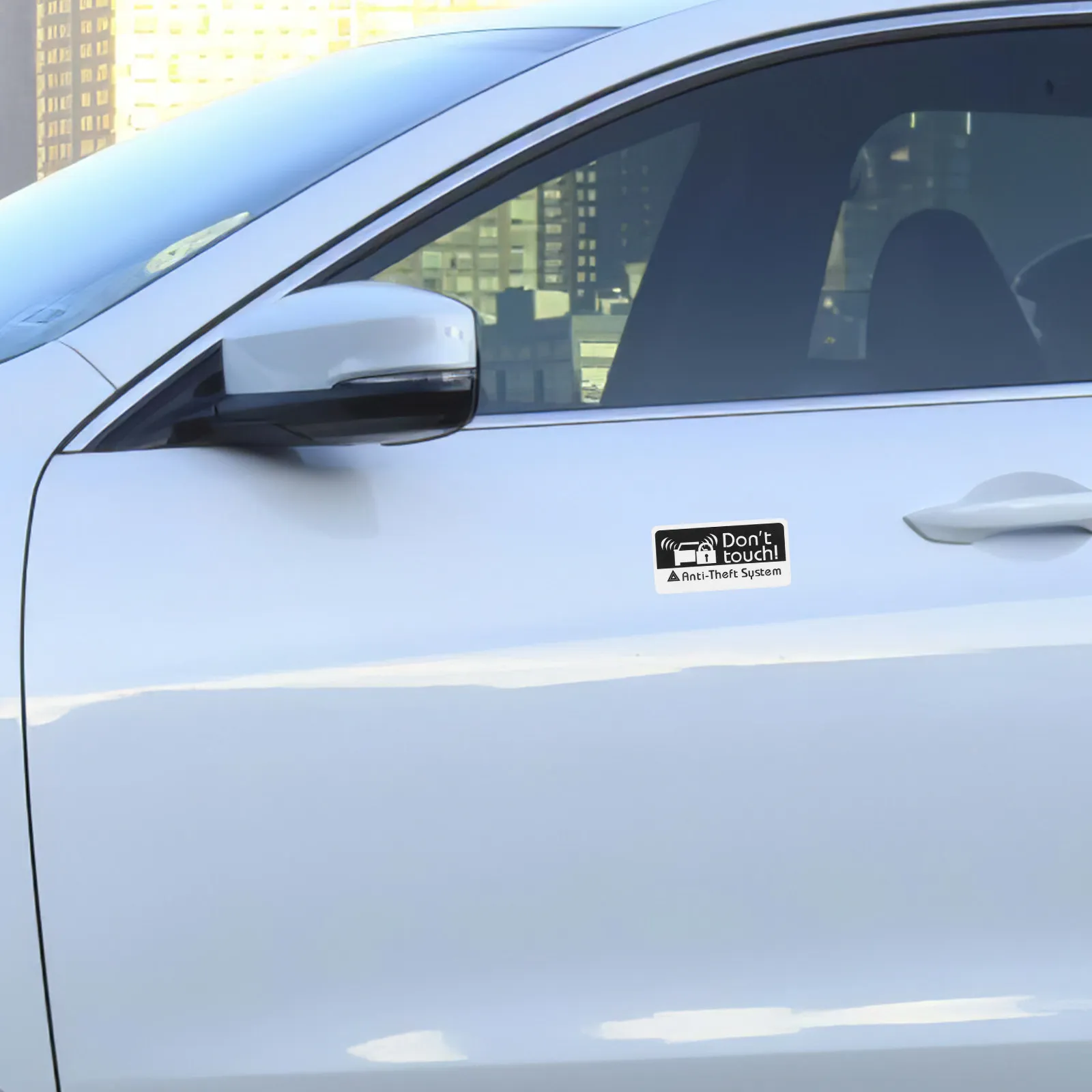 2Pcs Do Not Touch Car Door Sticker Anti Theft Security Warning Decal Vehicle Alert Sign Safety Protection Auto Window Anti Theft