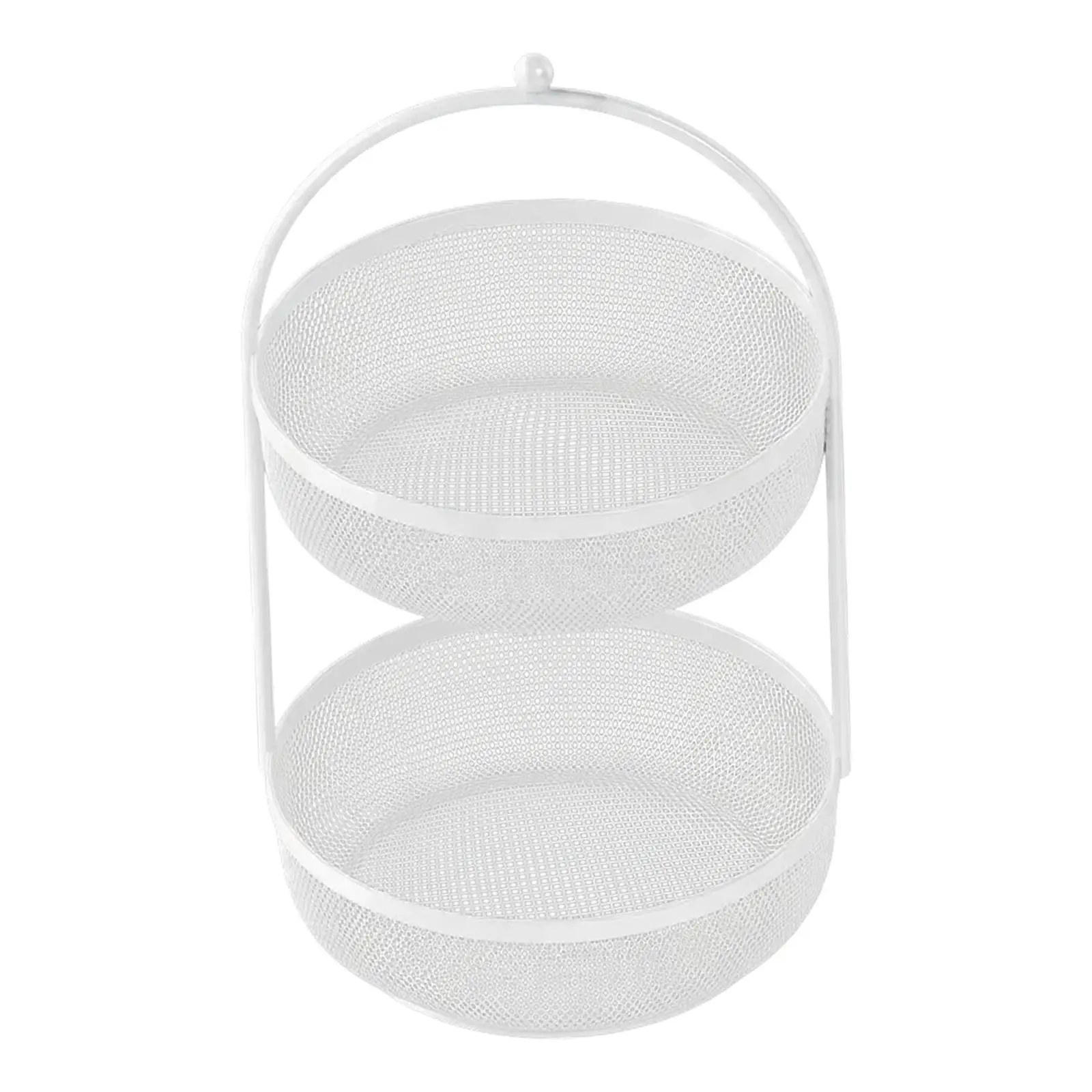 

Fruit Bowl Two Layer Metal Stand Tabletop Organizer for Dining Room Vegetable Bread Snack Storage