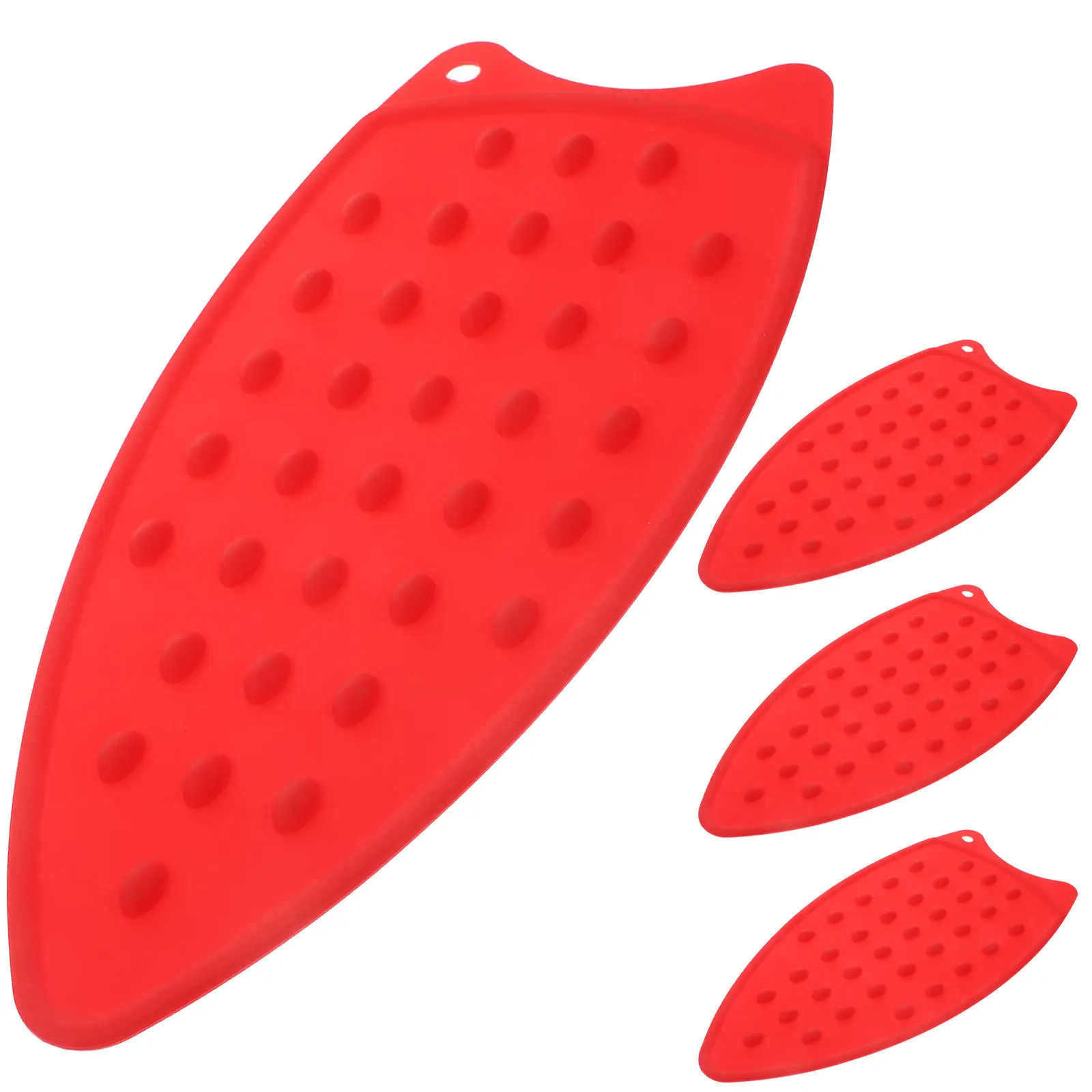

4Pcs Silicone Iron Rest Pad Heat-Resistant Ironing Mat for Table Top Protection Reusable Washable Non-Slip Iron Holder Pan Mat