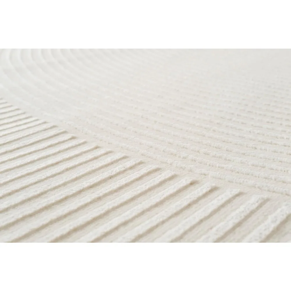 Record 6'7"x9' Washable Area Rug for Living Room Bedroom - Medium Pile, Beige, Cream