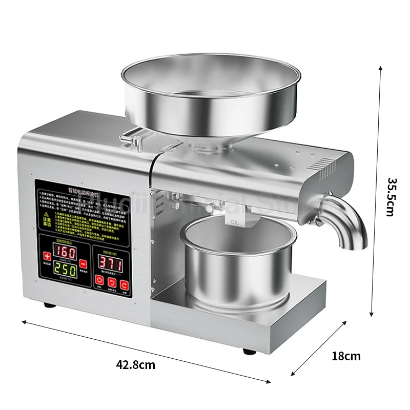 Многофункциональный масляный пресс, 6 л, большой бункер из нержавеющей стали, холодный и горячий двойной пресс, высокая емкость масла для различных материалов