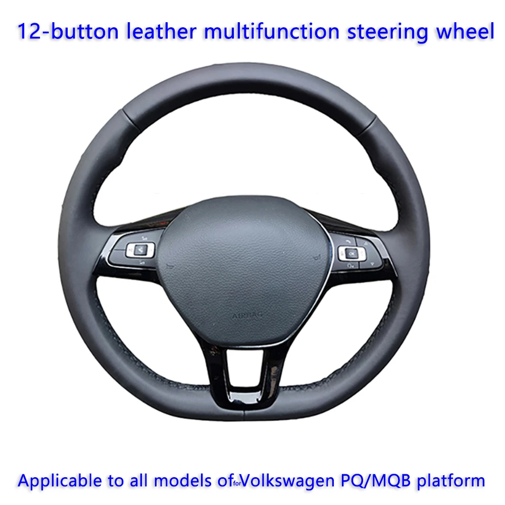 

Кожаный многофункциональный 12-кнопочный руль 7-го поколения, подходящий для Volkswagen Golf MK7 Jetta Tiguan Arteon Passat Taos