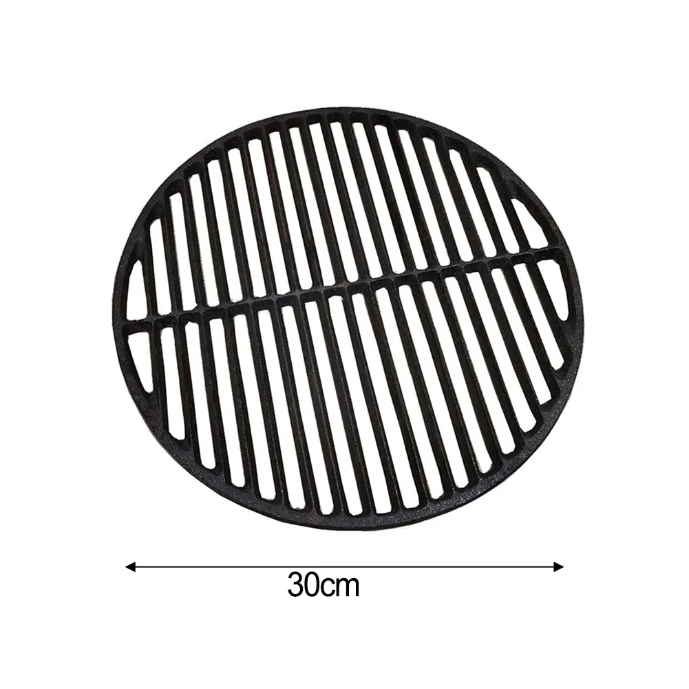 Cast Iron Round Grill Grate Compatible with Charcoal and Gas Grills Featuring Large Area for Efficient Outdoor Cooking