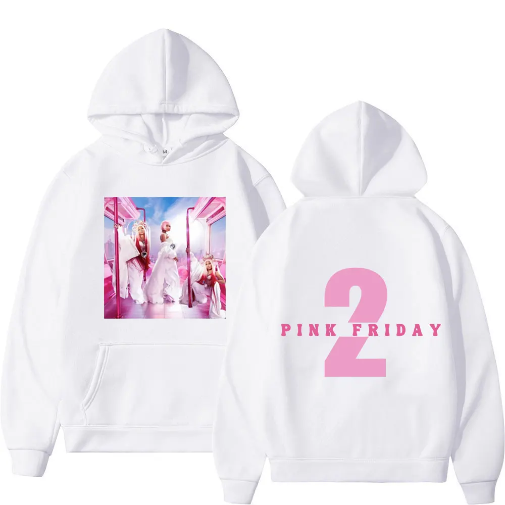 Rapper Nicki Minaj Pink Friday 2 Print Hoodie Men\'s Women\'s Harajuku Fashion Hooded Sweatshirts Hip Hop Y2k Aesthetics Pullovers