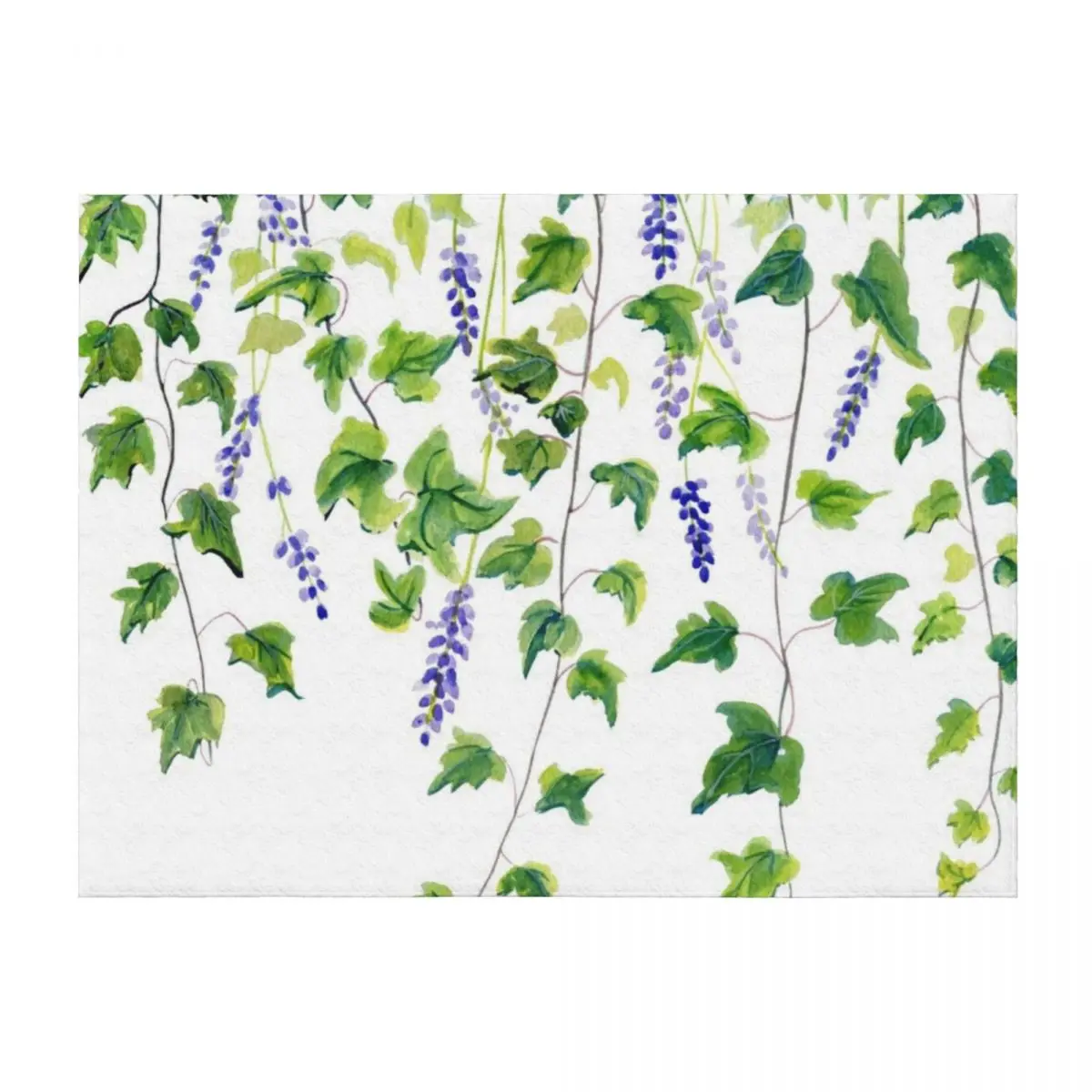 

Ivy and Lavender Watercolor Throw Blanket For Baby Flannels Soft Plush Plaid Sofa Throw Blankets