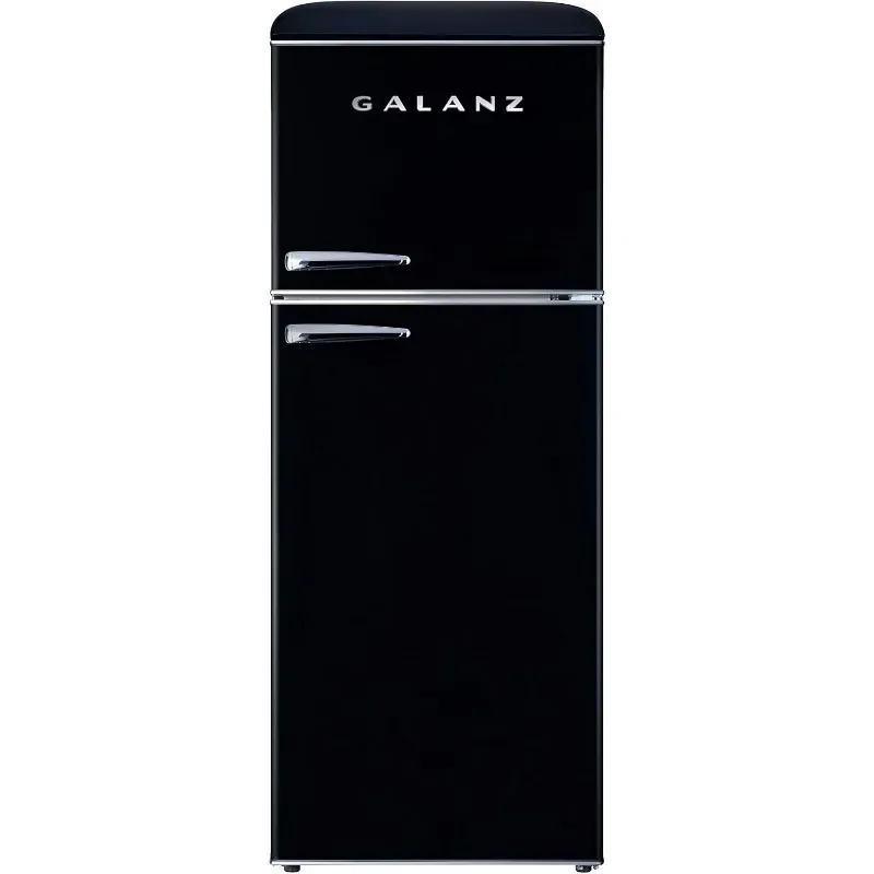 Galanz GLR10TBKEFR Retro Refrigerator with Top Freezer Frost Free, Dual Door Fridge, Adjustable Electrical Thermostat Control