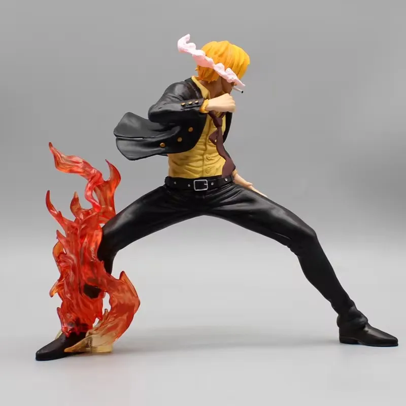 Action Figurine 19cm One Piece Gk Anime Figure Battle Sanji Pvc Ornament Model Decoration Statue Toys For Kids Birthday Gifts