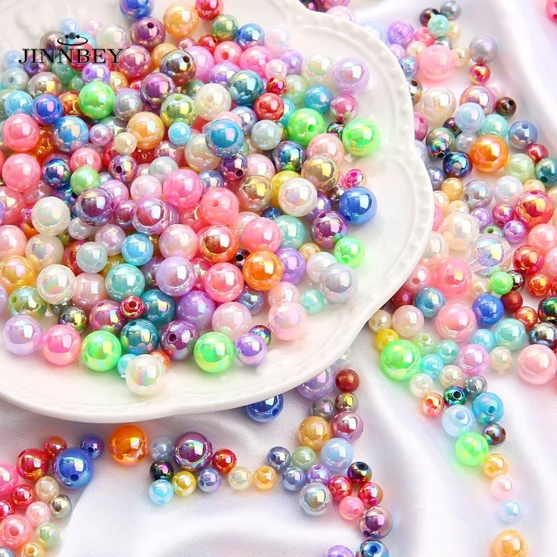 3-10mm Color Preserving Round ABS Imitation Pearl Beads Loose Beads Acrylic Spacer Bead For Jewelry Making DIY Bracelet Necklace