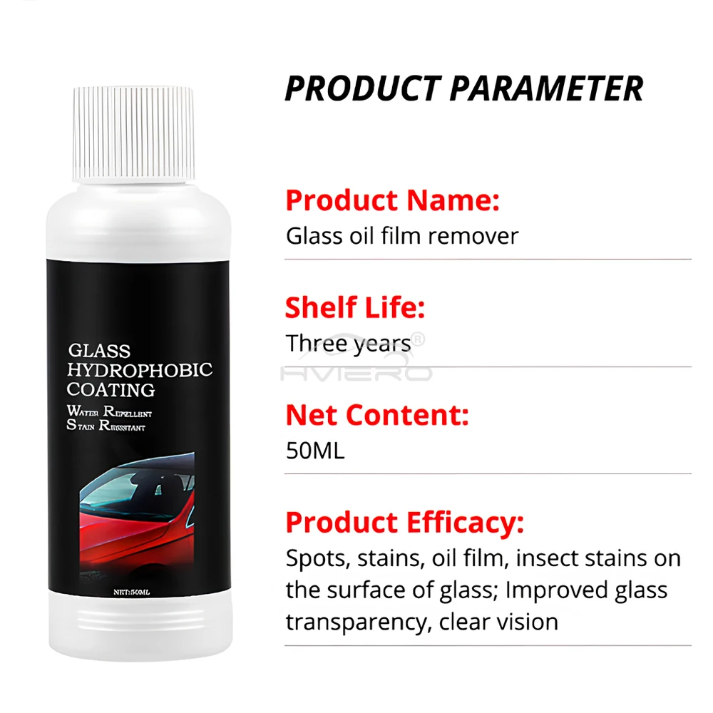 1X Auto Remove Stains Accessories Wash Maintenance Windshield Oil Film Remover 50ML Car Cleaner Agent Glass Stripper Water Spot