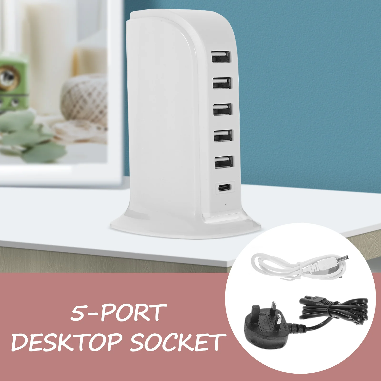 

6 Port USB Hub Desktop Charging Station 5V 4a Rapid Power Adapter Universal USB Multiple Device
