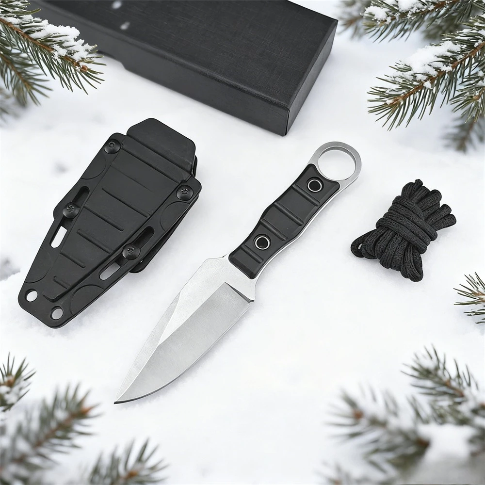 

Русский нож для кемпинга на открытом воздухе с фиксированным лезвием и ножнами для экспедиции в джунглях, походный нож для переноски, стальное лезвие 440C, ручка из нейлонового волокна