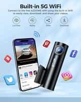 AZDOME M300S Dash Cam 4K+1080P Dual Dash Car Camera Built-in 5.8GHz WiFi GPS Car DVR 24H Parking Mode Night Vision Black Box