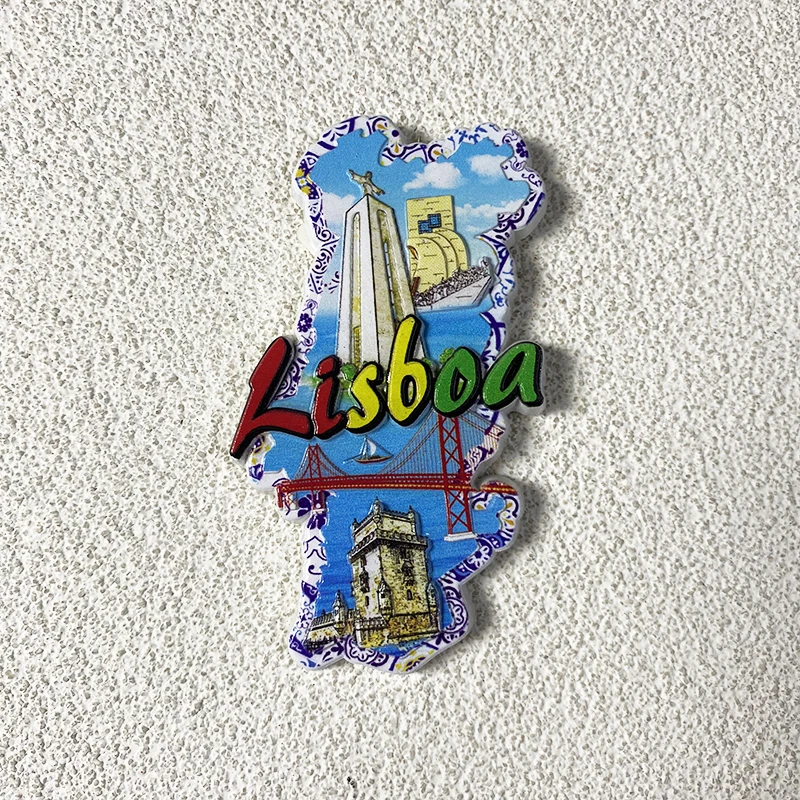 Lisbon Tourist souvenirs Home Decor Items Collection Crafts Nautical Monument, Belem Tower 3D stereo magnetic fridge magnets