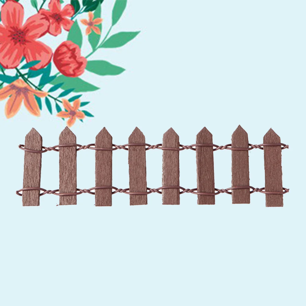 

Decorations Small Fence with Micro Landscape Picket Decorate Christmas Tree Mini Brown