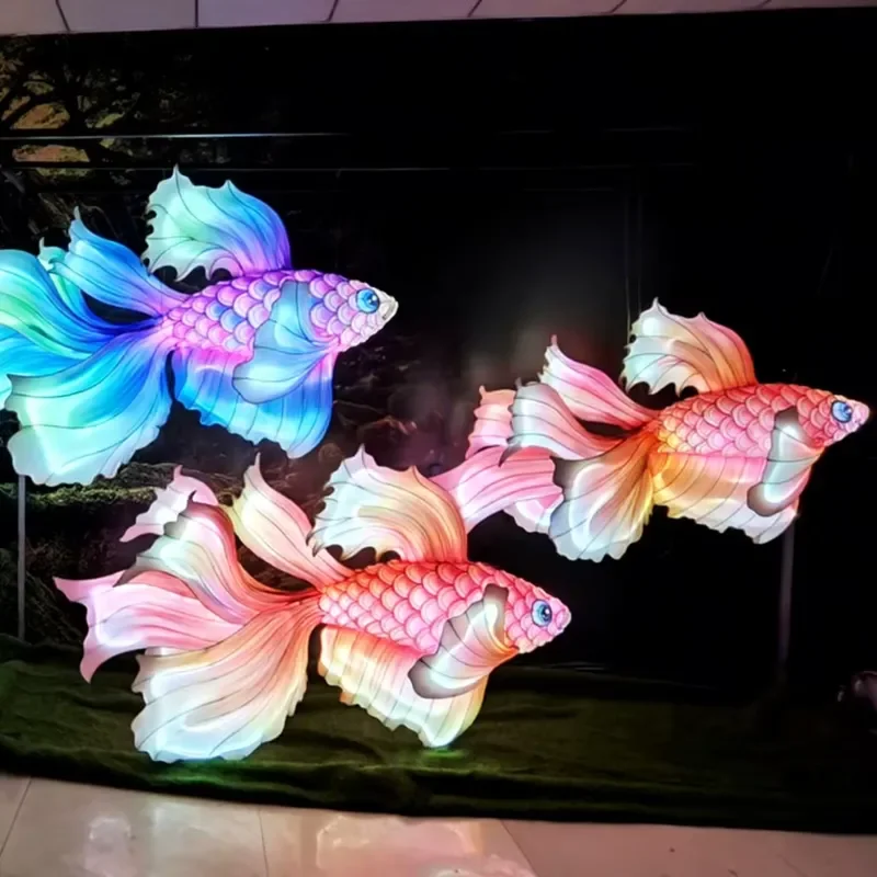 Custom Goldfish Style Lantern Decorations for Theme Park Fun Animal Themed Lantern Exhibitions Outdoor Festival Lighting
