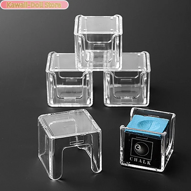 1Pcs Plastic Acrylic Box Billiard Chalk Storage Carom Pool Chalk Cube Chalk Storage Holder