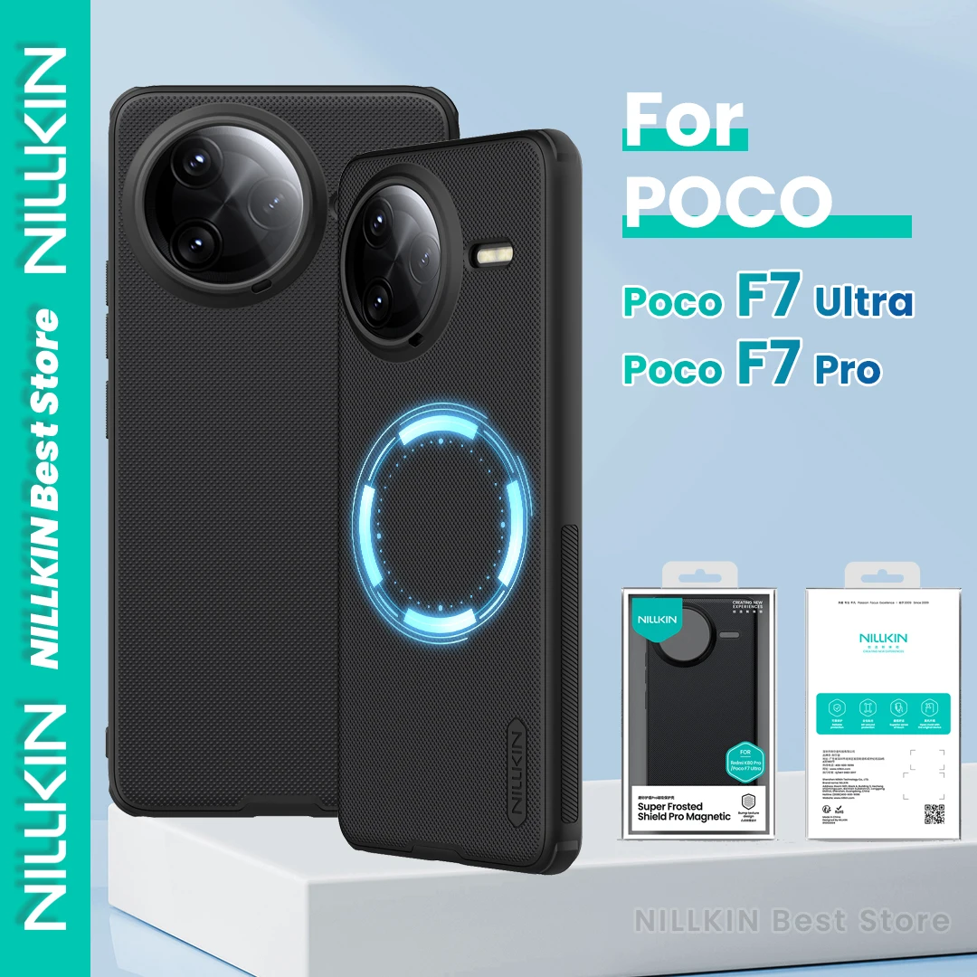 

Nillkin для Xiaomi Poco F7 Ultra F7 Pro, магнитный суперматовый чехол для телефона с защитой от отпечатков пальцев, противоударная задняя крышка