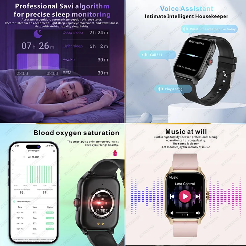 Imagem -05 - Bluetooth Call Smart Ver para Homens e Mulheres Smartver para Xiaomi Frequência Cardíaca Sangue Oxigênio Assistente de Voz 100 Mais Esportes Senhoras Novo 2023