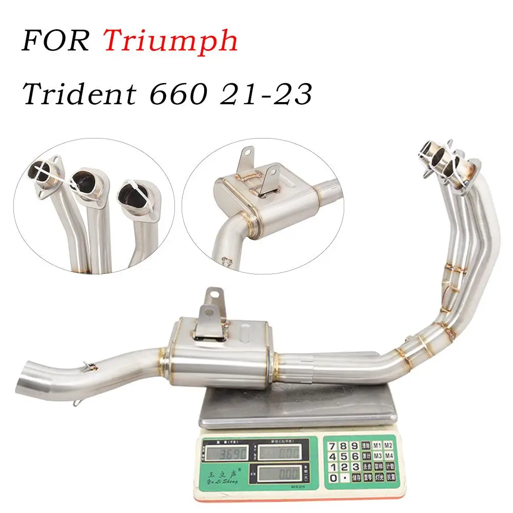 

For Triumph Tiger 660 Sport 2022-2023 Motorcycle Exhaust Header Tube Muffler Front Link Pipe Stainless Steel Side Rows