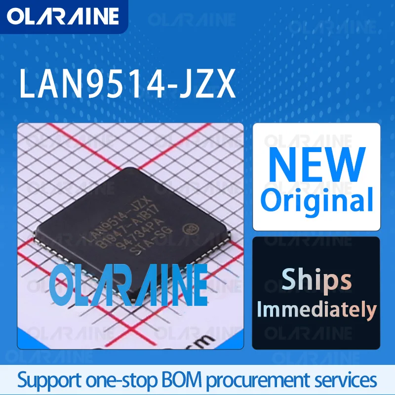 

1/5/10Pcs LAN9514-JZX QFN-64 original ic chip USB 2.0 interface RoHS Data rates 1.5 Mb/s, 480 Mb/s Voltage 3.6 V Current 288 mA