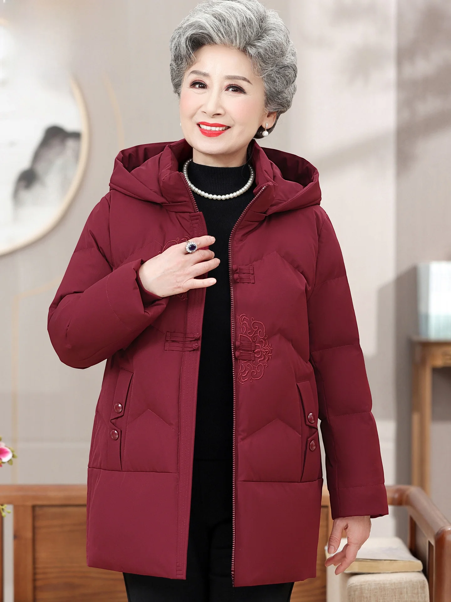 Casaco Feminino de Algodão Acolchoado Quente para Inverno, Novo Estilo, Roupa para Avó, Marca Tucano, Estilo para o Dia a Dia
