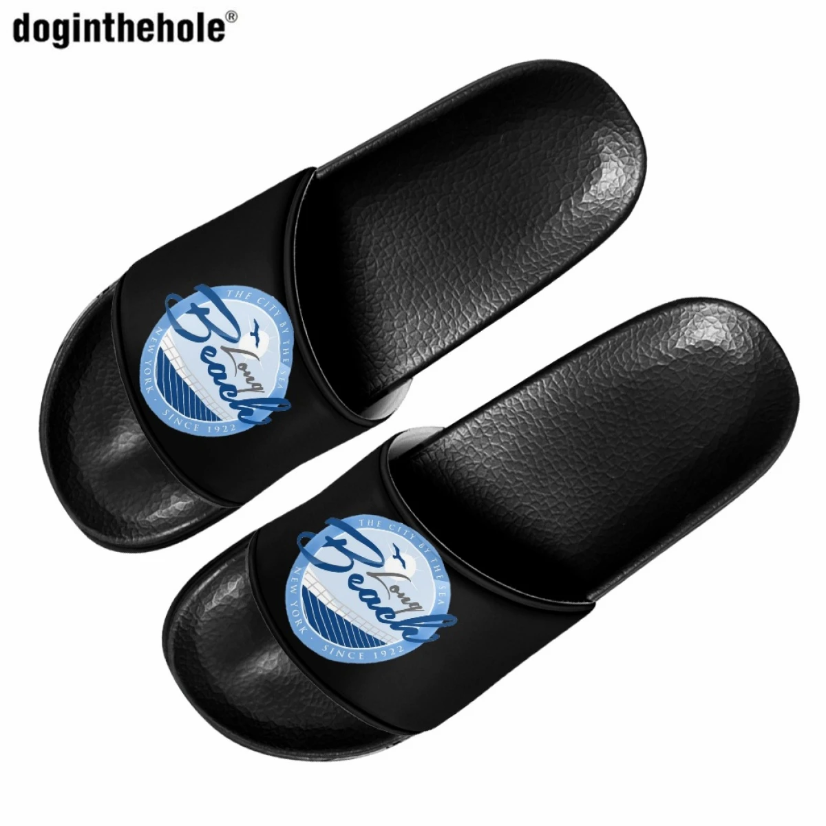 

Doginthehole California State Long Beach Women's Summer Slippers Home Non-Slip Slip On Slippers for Couples Outdoor Beach Sandal