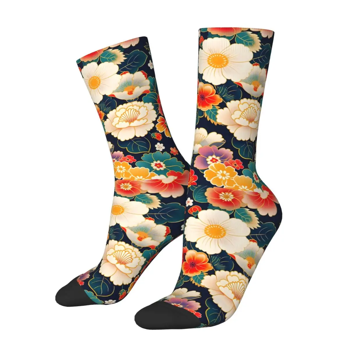 Japanese Kimono Pattern Unisex Winter Socks Cycling Happy Socks Street Style Crazy Sock