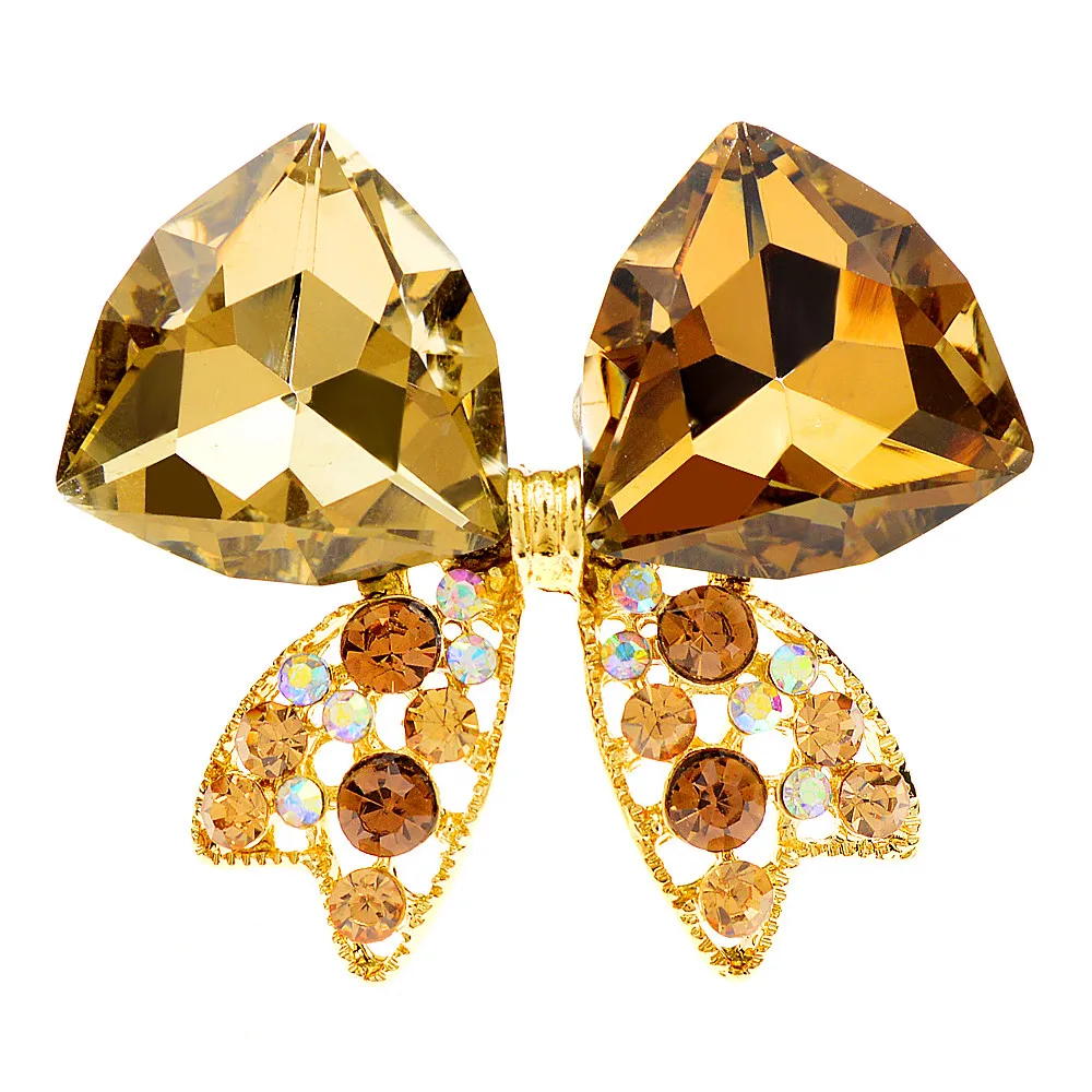 CINDY XIANG New Arrival Crystal Bow Brooches For Women 3 Colors Available Fashion Jewelry High Quality image 3