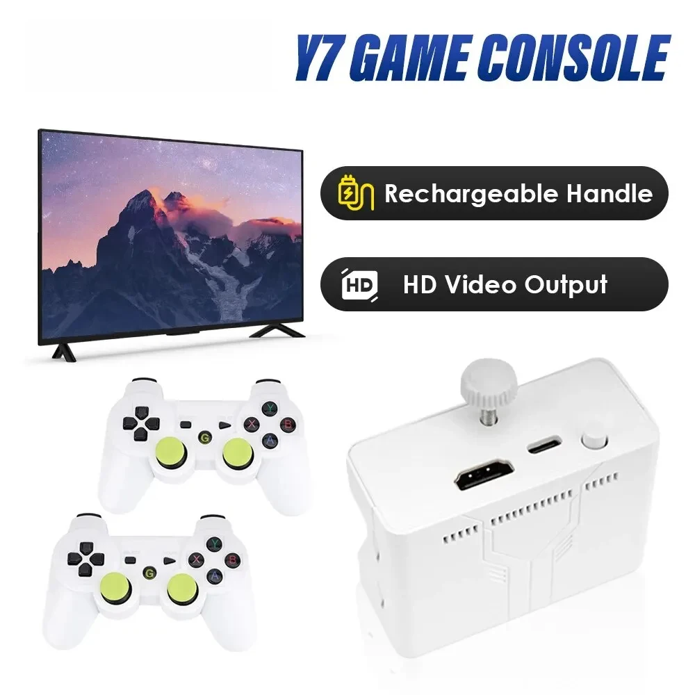 Y7 Video Game Console Linux System 256G Built 12000 Games Rechargeable Wireless Handle Low Latency Connection Player Gift