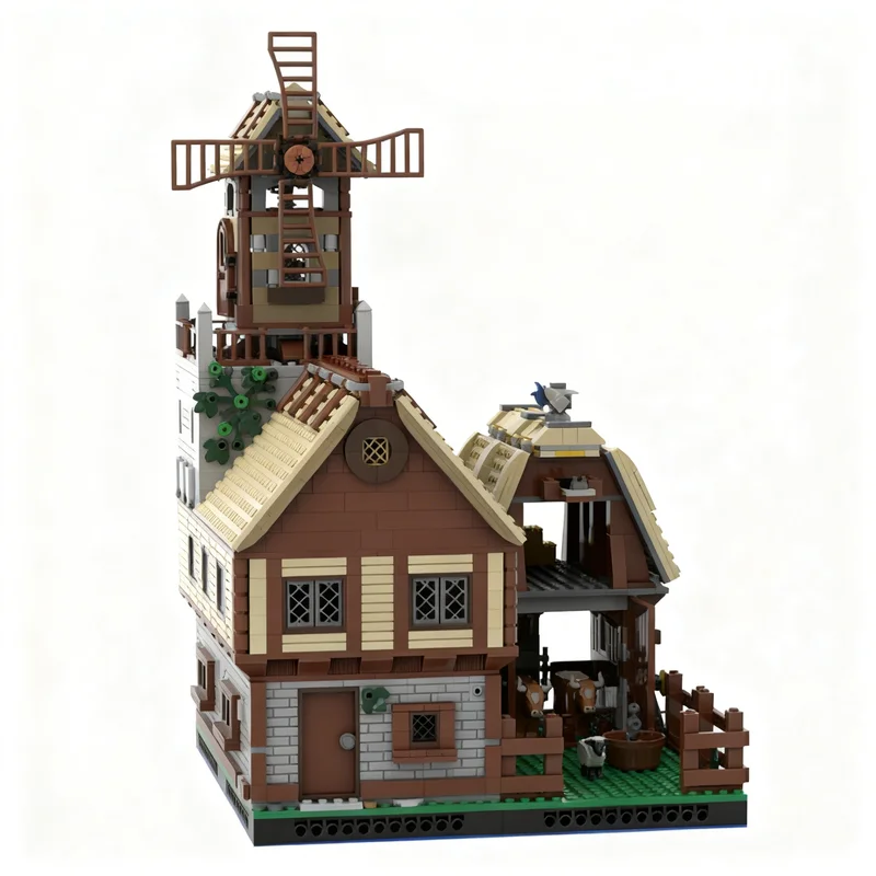 Art Craft Village - 2175pcs MOC Castle Kingdoms Mill Village