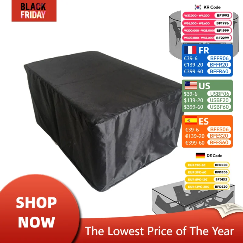 Garden Furniture Home Rain Cover Waterproof Oxford Wicker Sofa Protection Set Garden Patio Rain Snow Dustproof Black Covers