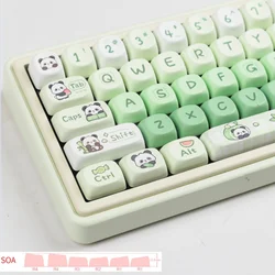 142 Keys SOA Profile Keycaps PBT Dye Sublimation Cute Panda Green Theme Key Cap For Gaming Mechanical Keyboard MX Switches