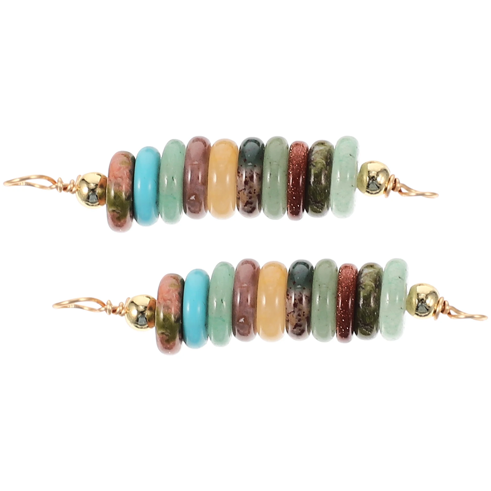 

2pcs Pendant Bead String Spacer for Jewelry Making Natural Stone Copper DIY Craft Bracelet Necklace Accessories