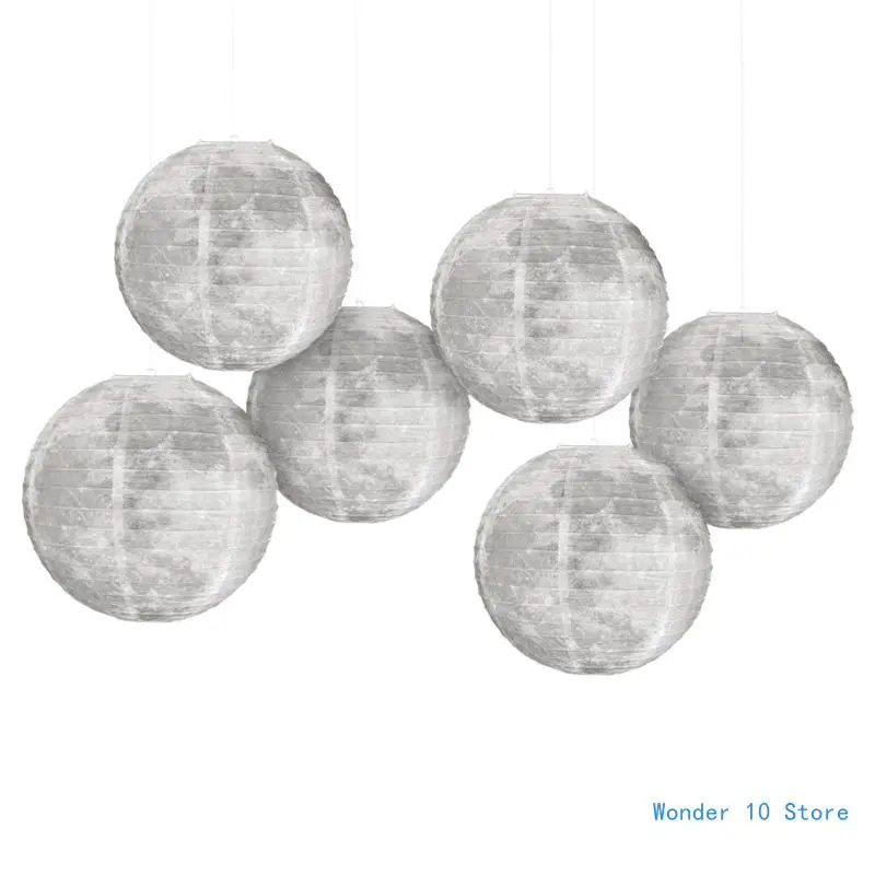 

6pcs Mysterious Moon Paper Lamp Decoration Door Ceiling Decorative Party Tool