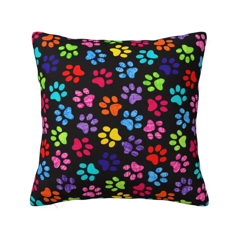 

Colorful Animal Footprint Dog Paw Throw Pillow Case Home Decorative Sofa Cushion Cover Polyester Cozy Pillowslip Dakimakura