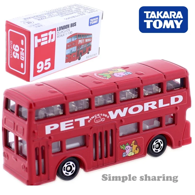 Takara Tomy Tomica No.095 London Bus Mould Scale 1/130 Car Diecast Hot Baby Toys Model Kit Funny Kids Bauble Collectibles