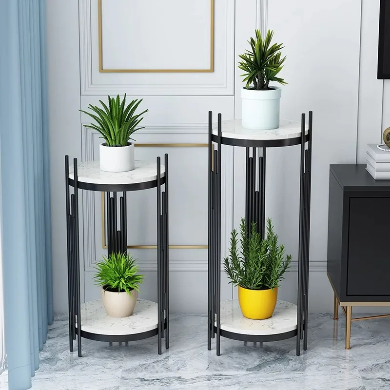 

Nordic simple light luxury flower stand next to indoor TV cabinet, living room floor-to-ceiling multi-layer wrought iron storage