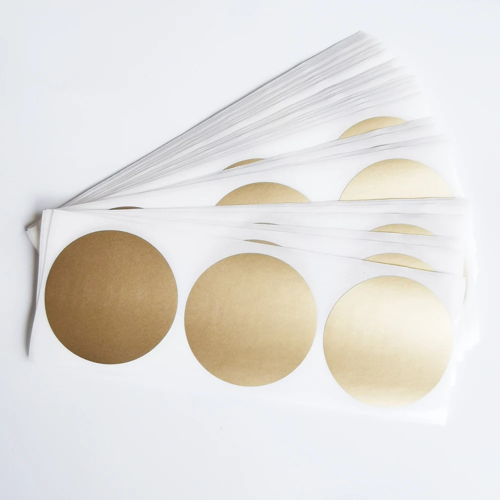 Dropshipping 100PCS 50mm 2" Circle Round Golden Scratch Off Sticker Protection Style