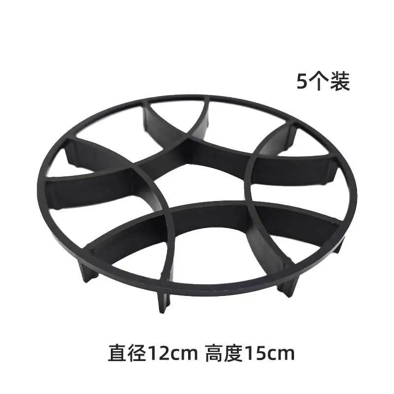 Plant Stand Risers 5pcs or 10pcs Black Plastic Flower Pot Elevators 12cm Diameter 15mm Height for Drainage Use