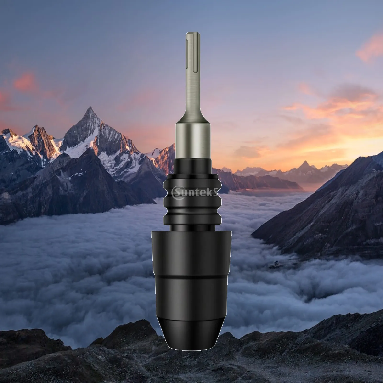 Round-Shank to Five-Groove Drill Adapter | Heavy-Duty, Compatible, Alloy Steel Drill Adapter, for Construction