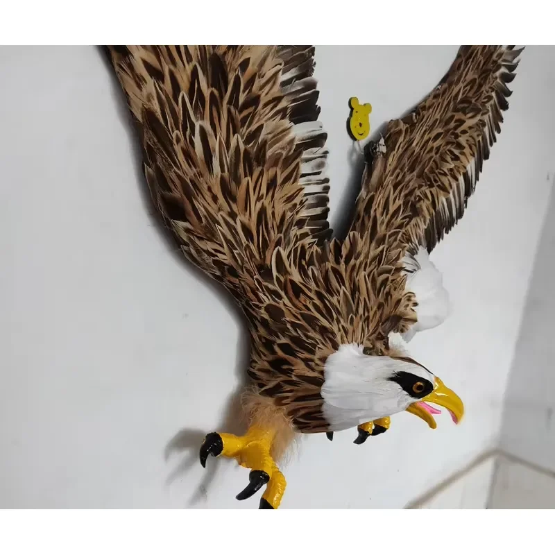 for European Classical Home Decor Feather Flying Eagle Head Wall Art Ornament Auspicious Statue Living Room Store Opening