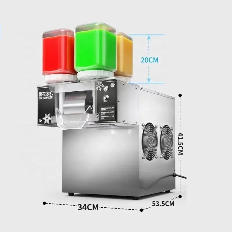 Adjustable Ice Shaver Snow Cone Machine 4 Barrels Low Price Commercial Automatic Snowflake Ice Machine Speed